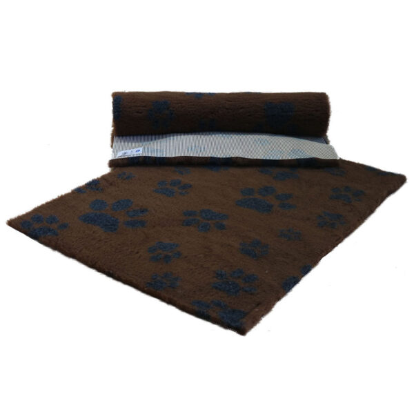 Vetfleece Non-Slip Multi Paws Brown with Charcoal Paws