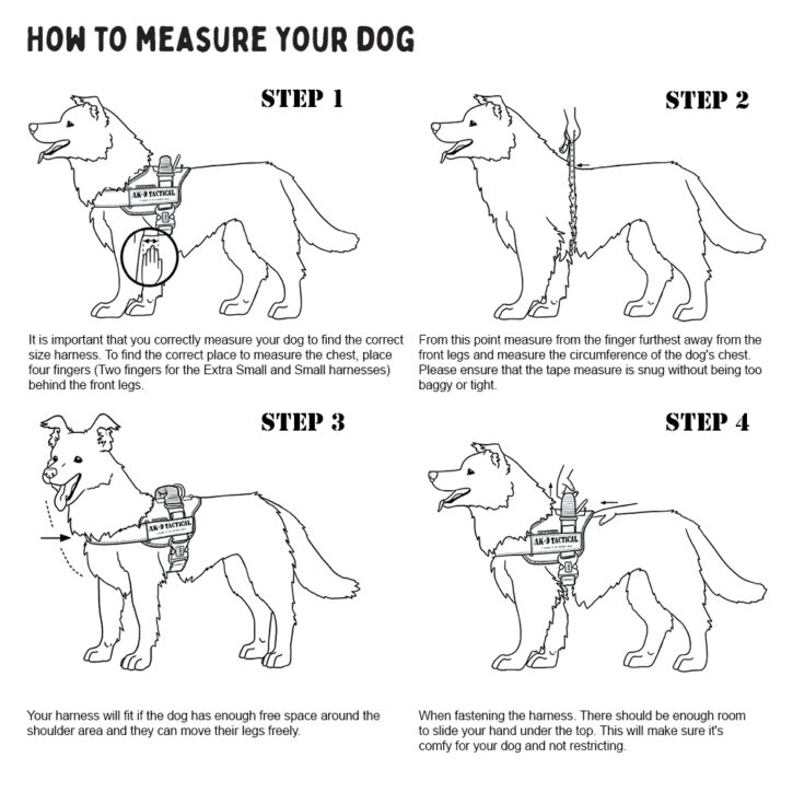 AK-9 Dog Power Harness Measuring Guide
