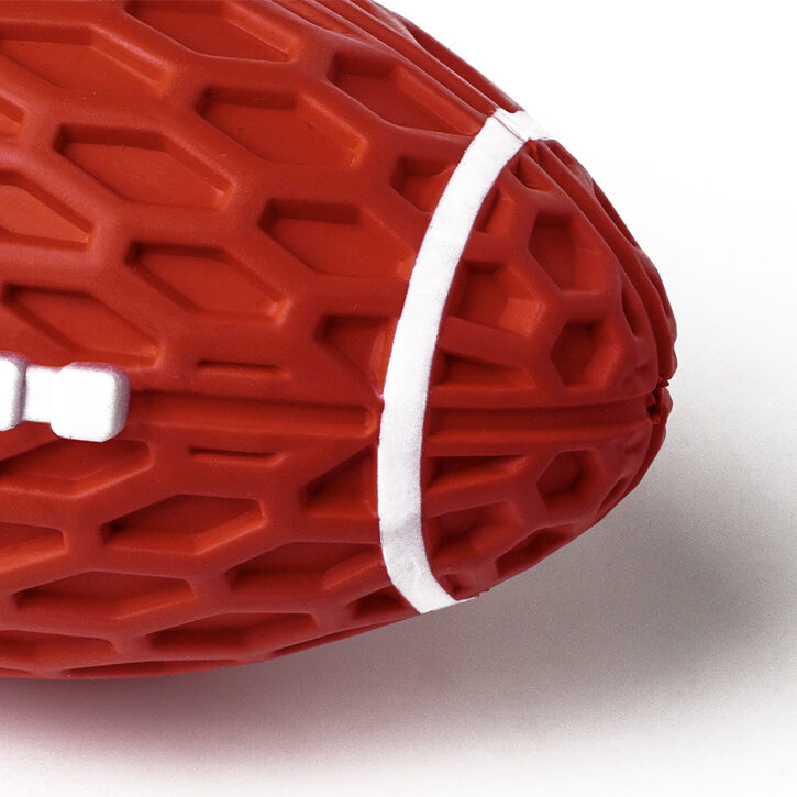 Textured Surface on the Duratoy Rugby Ball Dog Chew Toy Ensures it is Easy to Grip and Provides a Satisfying Chewing Experience