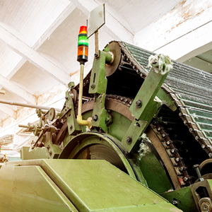 Industrial textile machine used in the manufacturing process of Vet Bedding high-pile polyester fleece.