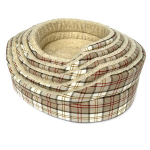 Luxury Oval Fleece Lined Dog Bed