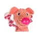 DuraToy Adjustable Piggy Corduroy Rope Dog Toy, pink, detail view 2
