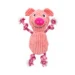 DuraToy Adjustable Piggy Corduroy Rope Dog Toy, pink, detail view 4
