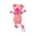 DuraToy Adjustable Piggy Corduroy Rope Dog Toy, pink, front view