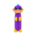 DuraToy Angry Monkey Crinkle Water Bottle Dog Toy, purple, yellow, orange, front view