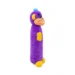 DuraToy Angry Monkey Crinkle Water Bottle Dog Toy, purple, yellow, orange, side view