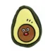 DuraToy Avocado Corduroy Crunchy Dog Toy, green, pale yellow, brown, detail view 1