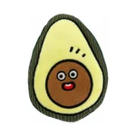 DuraToy Avocado Corduroy Crunchy Dog Toy, green, pale yellow, brown, front view