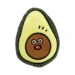 DuraToy Avocado Corduroy Crunchy Dog Toy, green, pale yellow, brown, front view