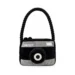 DuraToy Camera Rope Strap Squeaky Dog Toy, black, grey, front view