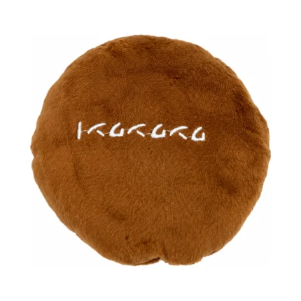 DuraToy Cookie Soft Squeaky Dog Toy, brown, two tone, back view
