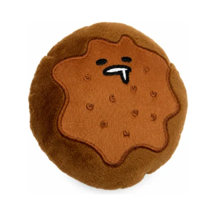 DuraToy Cookie Soft Squeaky Dog Toy, brown, two tone, front view