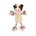 DuraToy Country Cow Corduroy Rope Tug Dog Toy, cream, pink, brown, detail view 1
