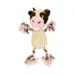 DuraToy Country Cow Corduroy Rope Tug Dog Toy, cream, pink, brown, front view