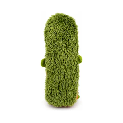 DuraToy Fluffy Croc Soft Cushion Squeaky Dog Toy, green, orange, back view