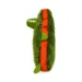 DuraToy Fluffy Croc Soft Cushion Squeaky Dog Toy, green, orange, detail view 1