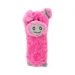 DuraToy Fluffy Piggy Soft Cushion Squeaky Dog Toy, pink, green, grey, detail view 2