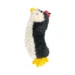 DuraToy Fruity Penguin Crunchy Dog Toy, grey, white, back view