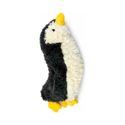 DuraToy Fruity Penguin Crunchy Dog Toy, grey, white, front view