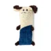 DuraToy Goofy Goat Pillow Squeaky Dog Toy, white, beige, detail view 1