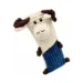 DuraToy Goofy Goat Pillow Squeaky Dog Toy, white, beige, detail view 2
