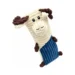 DuraToy Goofy Goat Pillow Squeaky Dog Toy, white, beige, detail view 3