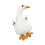 DuraToy Gorgeous Goose Crunchy Squeaky Dog Toy, white, beige, orange, front view
