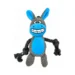 DuraToy Happy Donkey Rope Arm Squeaky Dog Toy, grey, blue, detail view 1