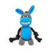 DuraToy Happy Donkey Rope Arm Squeaky Dog Toy, grey, blue, detail view 2