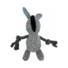 DuraToy Happy Donkey Rope Arm Squeaky Dog Toy, grey, blue, detail view 3