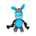 DuraToy Happy Donkey Rope Arm Squeaky Dog Toy, grey, blue, front view