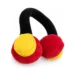 DuraToy Headphones Crunchy Squeaky Dog Toy, red, yellow, black, detail view 1