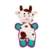 DuraToy Minty Cow Squeaky Dog Toy, pink, green, white, brown, detail view 1