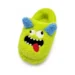 DuraToy Monster Slipper Squeaky Dog Toy, green, detail view 3