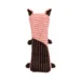 DuraToy Oink Striped Pillow Squeaky Dog Toy, pink, brown, back view