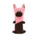 DuraToy Oink Striped Pillow Squeaky Dog Toy, pink, brown, detail view 1