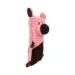 DuraToy Oink Striped Pillow Squeaky Dog Toy, pink, brown, detail view 2