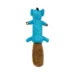 DuraToy Blue Rascal Crunchy Tail Dog Toy, blue, yellow, brown, detail view 3
