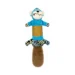 DuraToy Blue Rascal Crunchy Tail Dog Toy, blue, yellow, brown, front view