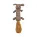 DuraToy Grey Scamp Crunchy Tail Dog Toy, grey, yellow, blue, back view