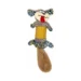 DuraToy Grey Scamp Crunchy Tail Dog Toy, grey, yellow, blue, detail view 2