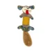 DuraToy Grey Scamp Crunchy Tail Dog Toy, grey, yellow, blue, detail view 3