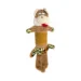 DuraToy Rusty Rascal Crunchy Tail Dog Toy, brown, orange, yellow, detail view 1