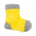 DuraToy Silly Sock Squeaky Dog Toy, yellow with purple and grey detailing, detail view 3
