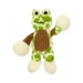 DuraToy Small Frog Squeaky Dog Toy, green, white, brown, detail view 1