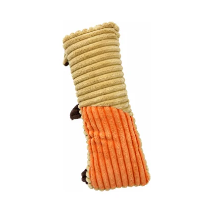 DuraToy Striped Horse Cushioned Squeaky Dog Toy, brown, orange, back view