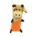 DuraToy Striped Horse Cushioned Squeaky Dog Toy, brown, orange, detail view 2