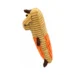 DuraToy Striped Horse Cushioned Squeaky Dog Toy, brown, orange, detail view 3