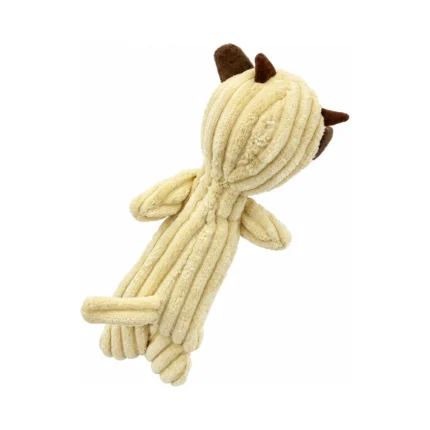DuraToy Stripey Horse Crinkle Squeaky Dog Toy, white, back view