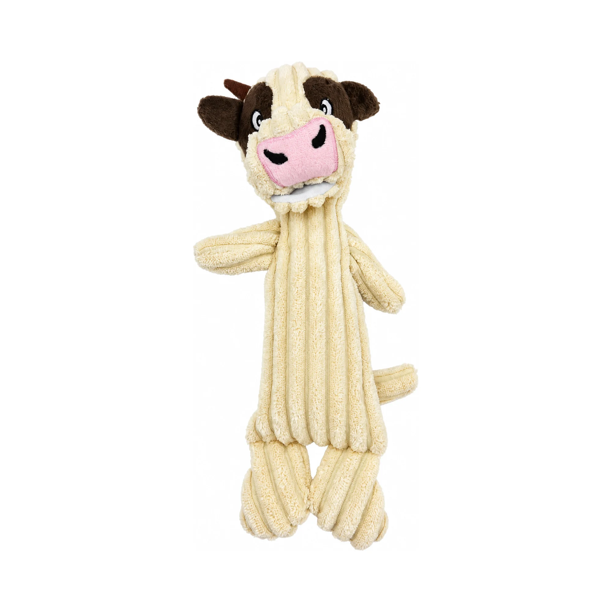 DuraToy Stripey Horse Crinkle Squeaky Dog Toy — front view DuraToy Stripey Horse Crinkle Squeaky Dog Toy, white, front view